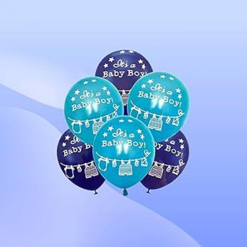 Erkek Bebek 6 Lı Helyum Balon (Ek Ürün Olarak Satılır)